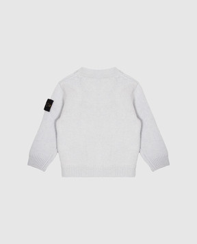 Stone Island Children's blue cardigan, hat and plaid set with wool and cashmere L2S16M200001S0M10