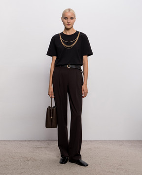 Twinset Black T-shirt with chains 262AP2460