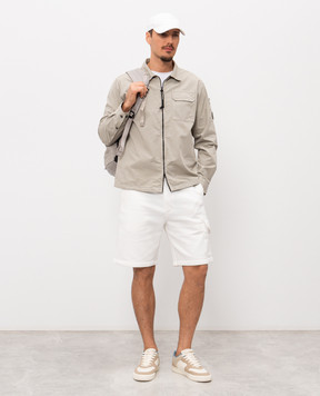 C.P. Company White shorts with logo embroidery MSB029A005086W