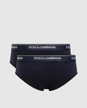 Dolce&Gabbana Set of blue briefs with logo pattern M9C05JONN95