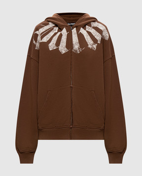 Palm Angels Brown sports jacket with print PAMBE002FL001w