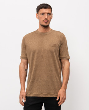 Stefano Ricci Brown linen T-shirt K919071G10T26205