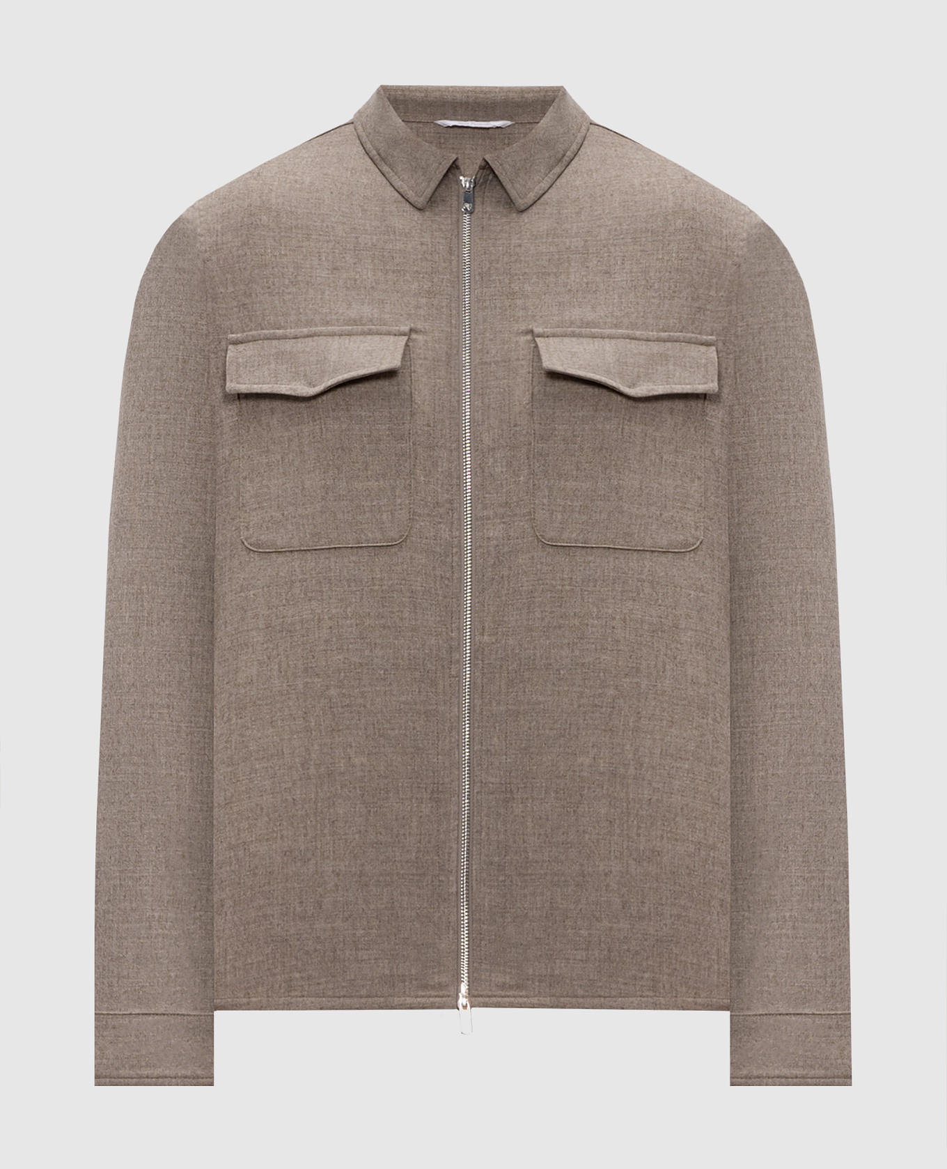 Beige wool and cashmere shirt