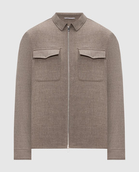 Marco Pescarolo Beige wool and cashmere shirt URUS5429