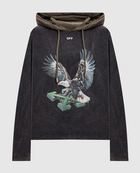 Off-White Grey hoodie with Eagle Arrow print OWAB039F25JER001