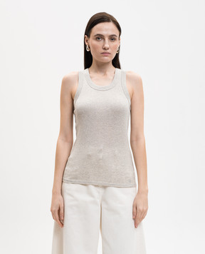 Loulou de Saison LIMBA gray T-shirt with embroidered emblem LIMBALDS
