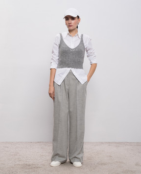 Peserico Gray alpaca wool top E98115F05R09087