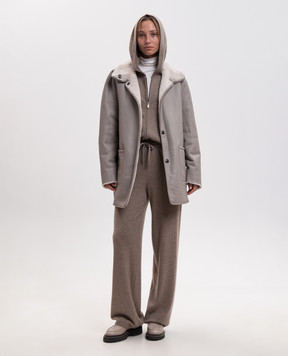 Simonetta Ravizza Beige reversible sheepskin coat Edo F06CO208H21