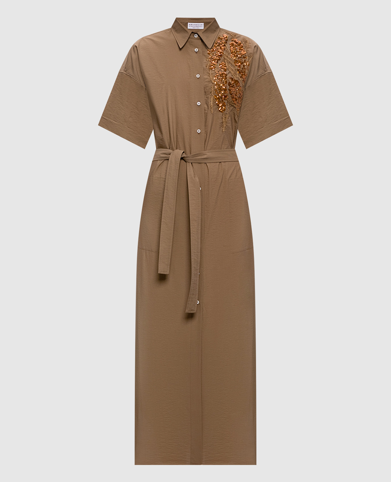 

Brown shirt dress with sequins Brunello Cucinelli