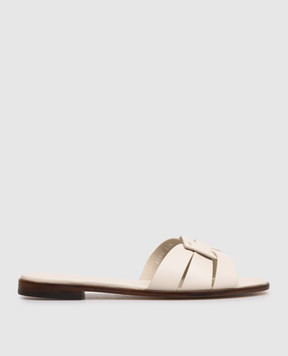 Doucal's Ivory leather flip-flops DD8696DEGNUF073