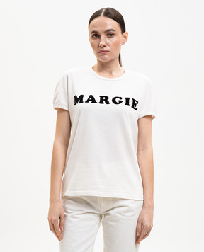 Maison Margiela MM6 White T-shirt with textured logo S62GD0212M20108
