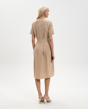 Twinset Beige dress with linen 261TT2554