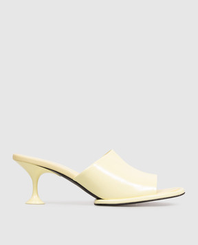 Sergio Rossi Orb Yellow Patent Leather Mules B13591MMVV37