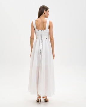 Masnada White dress with sash 8055