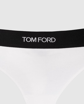 Tom Ford White thong panties with logo pattern KNJ009JEX011