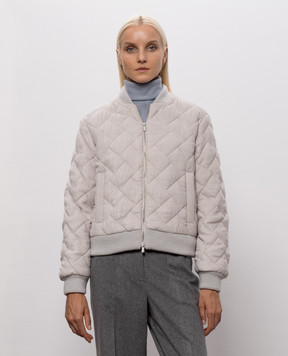 Peserico Gray corduroy bomber jacket A23032A2246