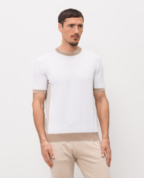 Bertolo Cashmere White T-shirt with silk 902010001891