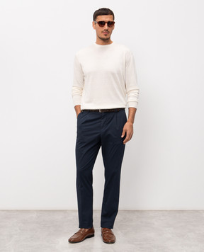 Peserico Blue cotton pants R54774T23D07945
