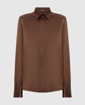 Ermanno Scervino Brown silk blouse D492K397NXE