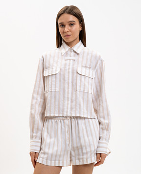 Off-White White striped cropped shirt 2GE02OS26FAB001