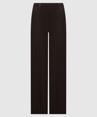 Brown wool pants with patch