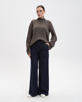 Agnona Blue jeans with logo patch T71006YUC075