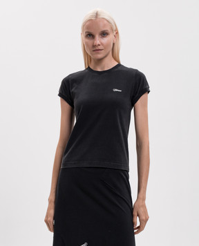Vetements Black T-shirt with embroidery WH27TR166B