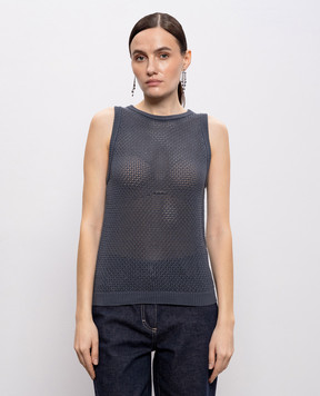 Peserico Gray openwork top S98212F0709234