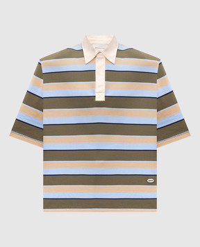 Ami Paris Striped polo shirt with patch UPL424JE0209