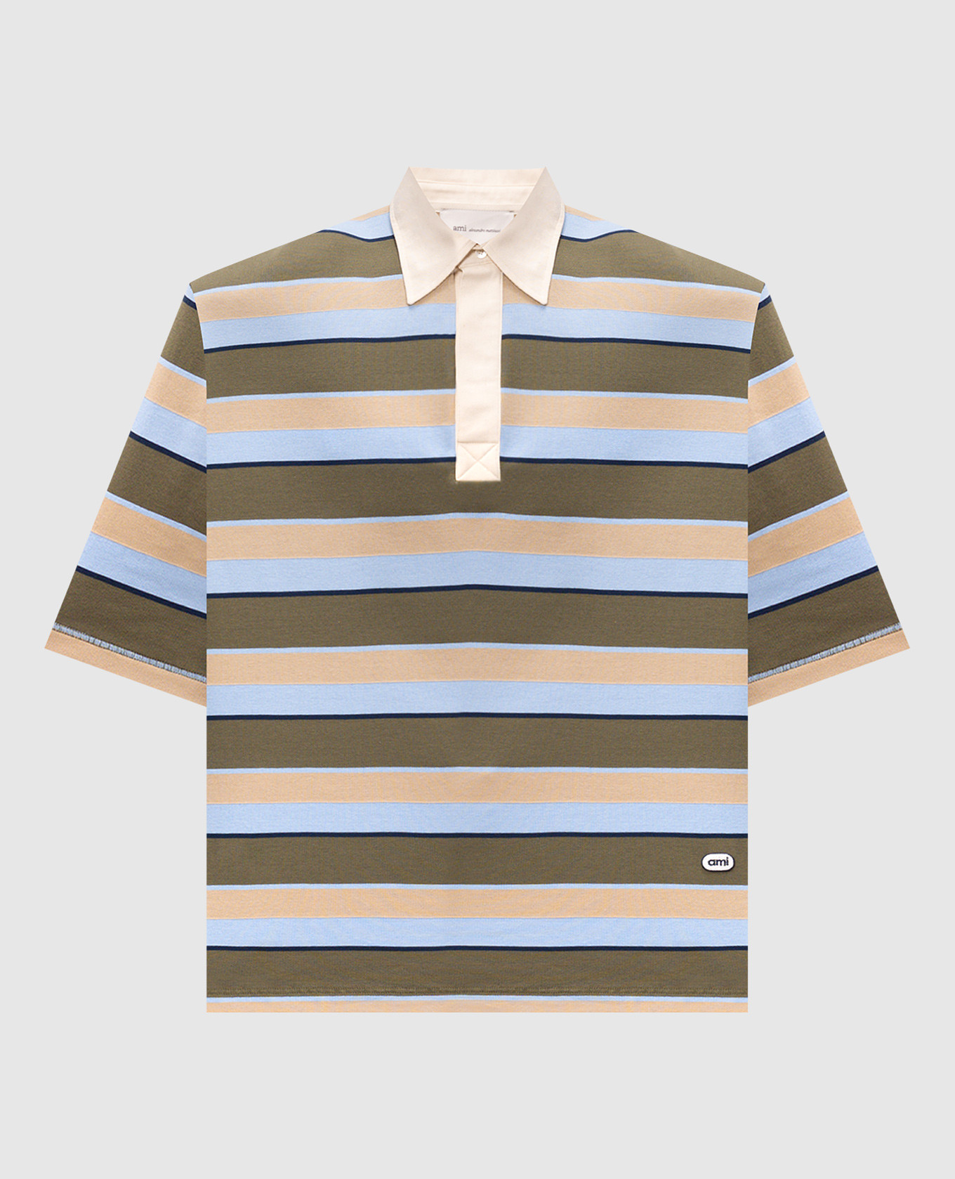 Striped polo shirt with patch Ami Paris