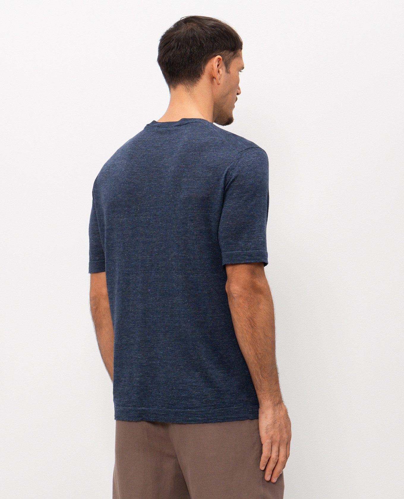 Blue linen and silk T-shirt Cashmere&Whiskey 4