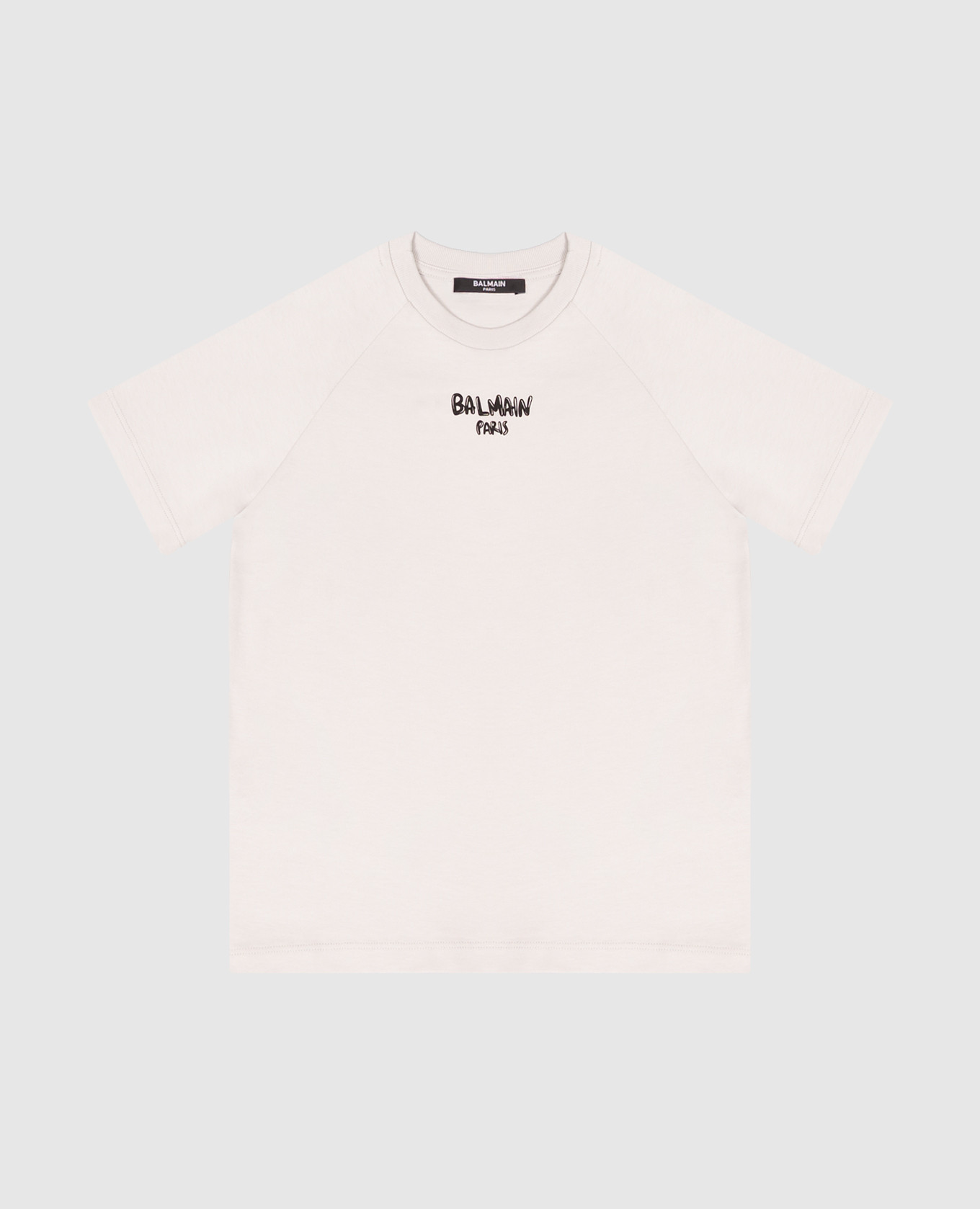 Children's gray T-shirt with logo print Balmain