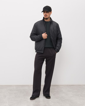 Moncler Grey wool sweater with logo patch L10919C00003M1131