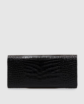 Toteme Black crocodile embossed leather T-lock wallet 251WAM0041LE0076
