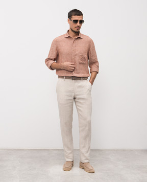Stefano Ricci Brown linen shirt MC008163BX2922