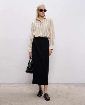 The Row Edric black wool midi skirt 10779W4319