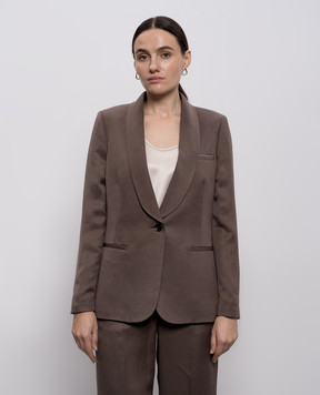 Peserico Brown jacket with linen A0121601926