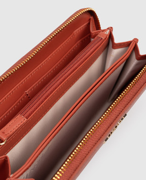 Twinset Terracotta wallet with metal logo 261TH7011