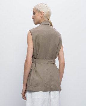 Brunello Cucinelli Brown linen vest MH1267754