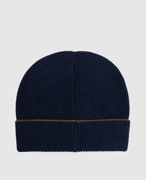 Canali Blue wool and cashmere hat MK02552B0043