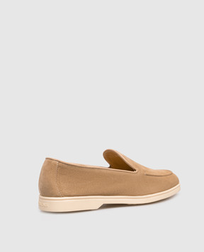 Doucal's Brown suede loafers with textured logo DD8893JOANUY229