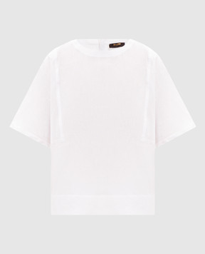 MooRER White GENOLA-J linen T-shirt GENOLAJGLX