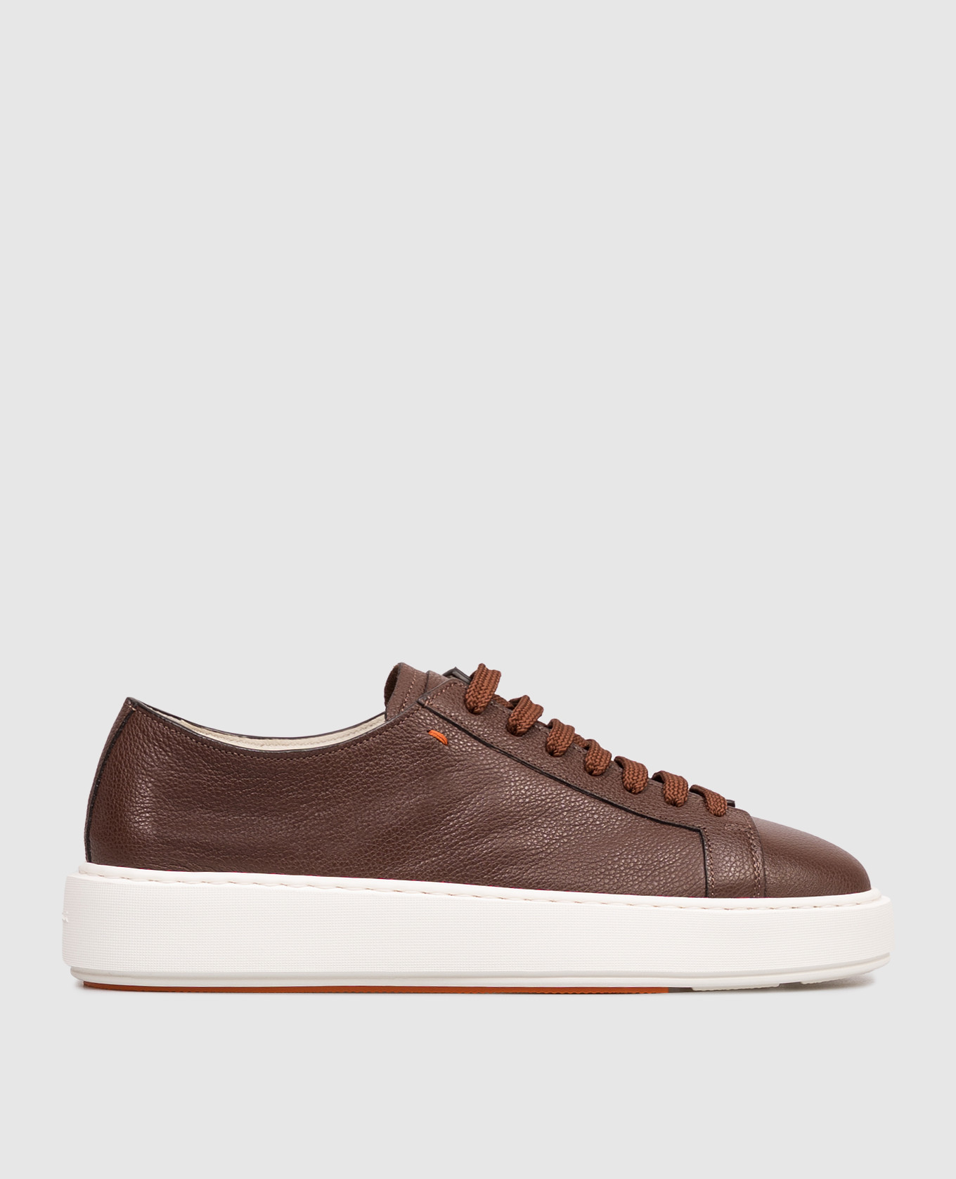 Brown leather sneakers