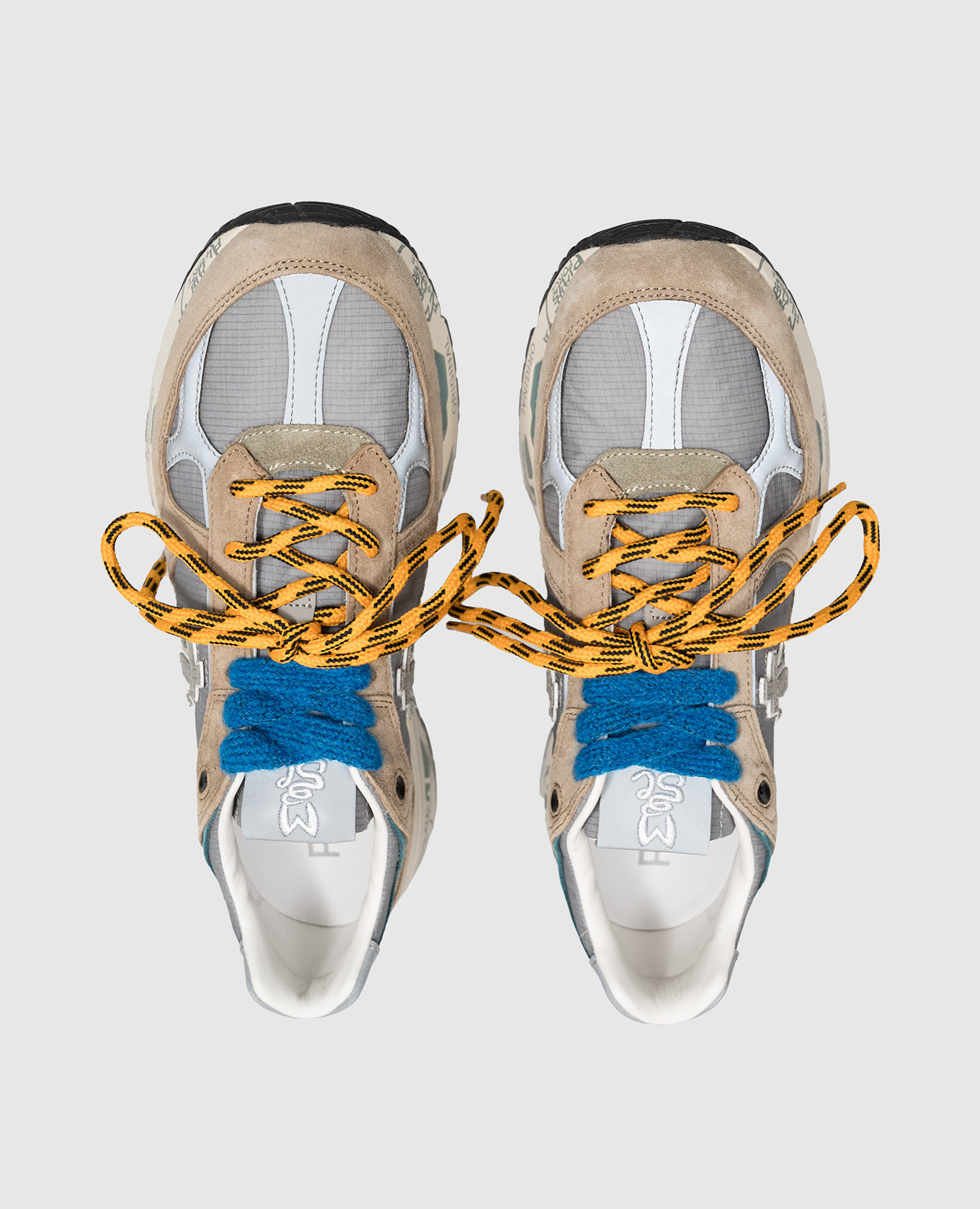 Beige Mased combination sneakers with reflective inserts Premiata 4
