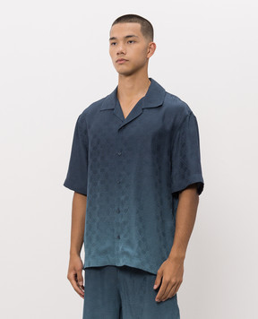 Off-White Blue shirt with Arrow monogram pattern 44MGG01QF26F006