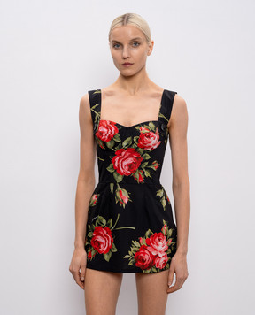Dolce&Gabbana Black printed mini dress F7BB8THS5UT