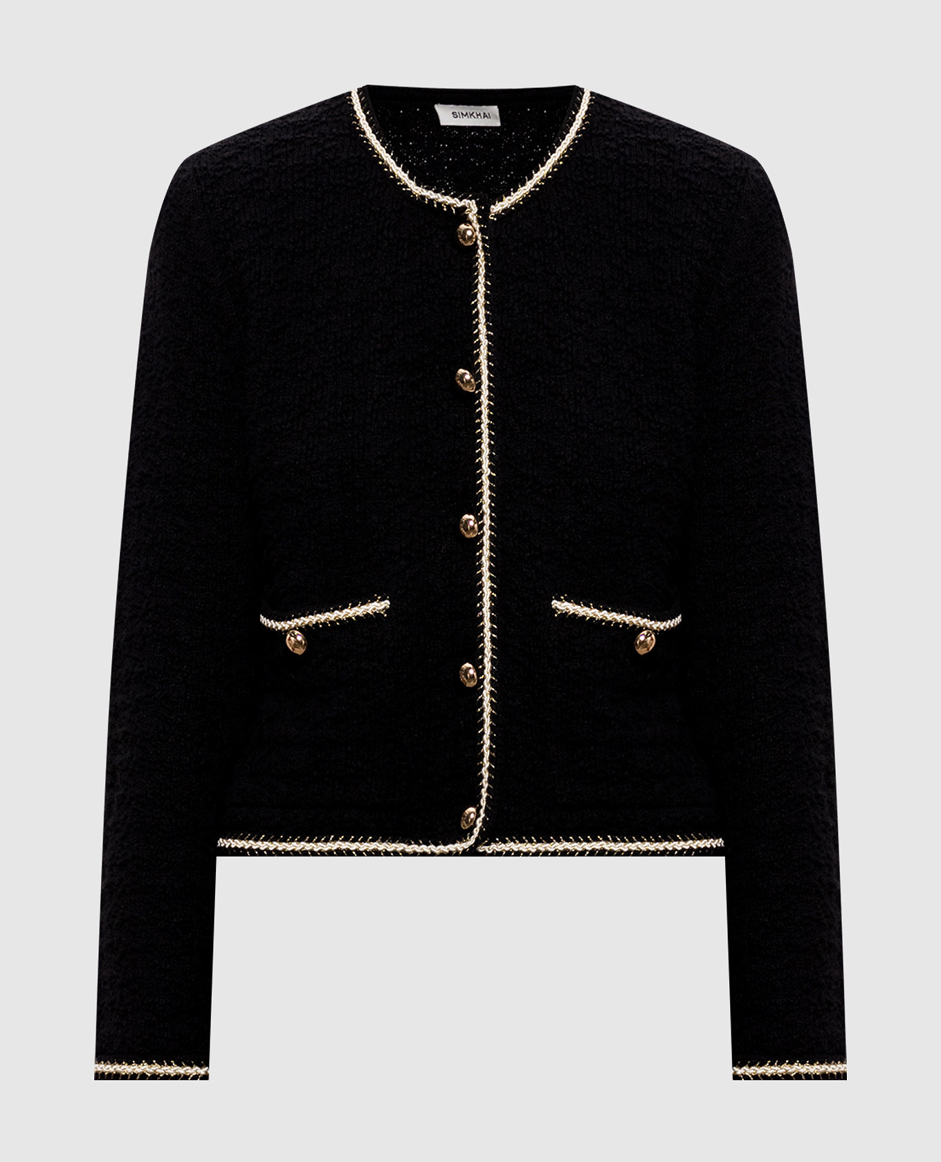Black tweed jacket with contrast trim Simkhai