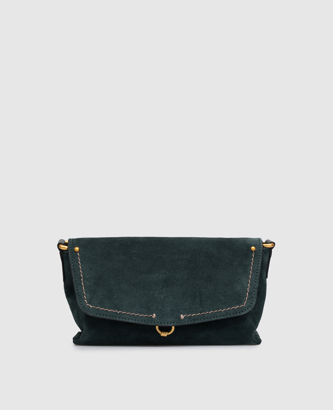 Eugenia green suede crossbody bag