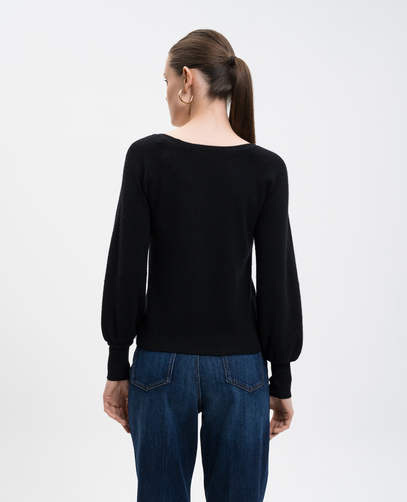 Black wool pullover with lace Twinset 4
