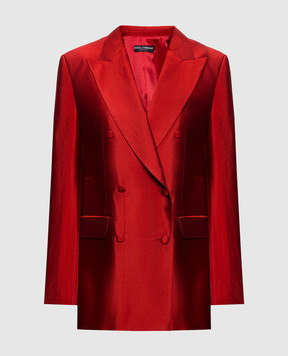 Dolce&Gabbana Red double-breasted silk jacket F29UUTFU116
